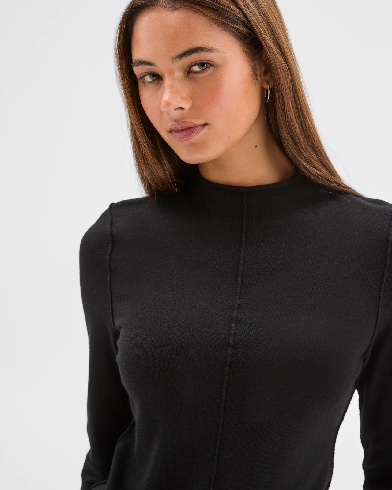 Lily Loves Exposed Seam Skivvy Top - Black 6 of 6