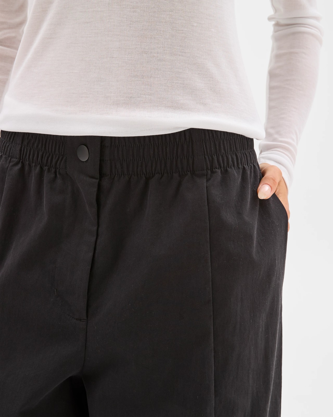 Lily Loves Australian Cotton Blend Pull On Pleat Pants - Black 5 of 6