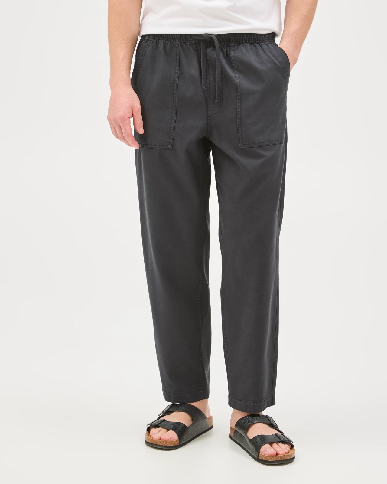 Elastic Waist Beach Pants - Washed Black 5 of 5