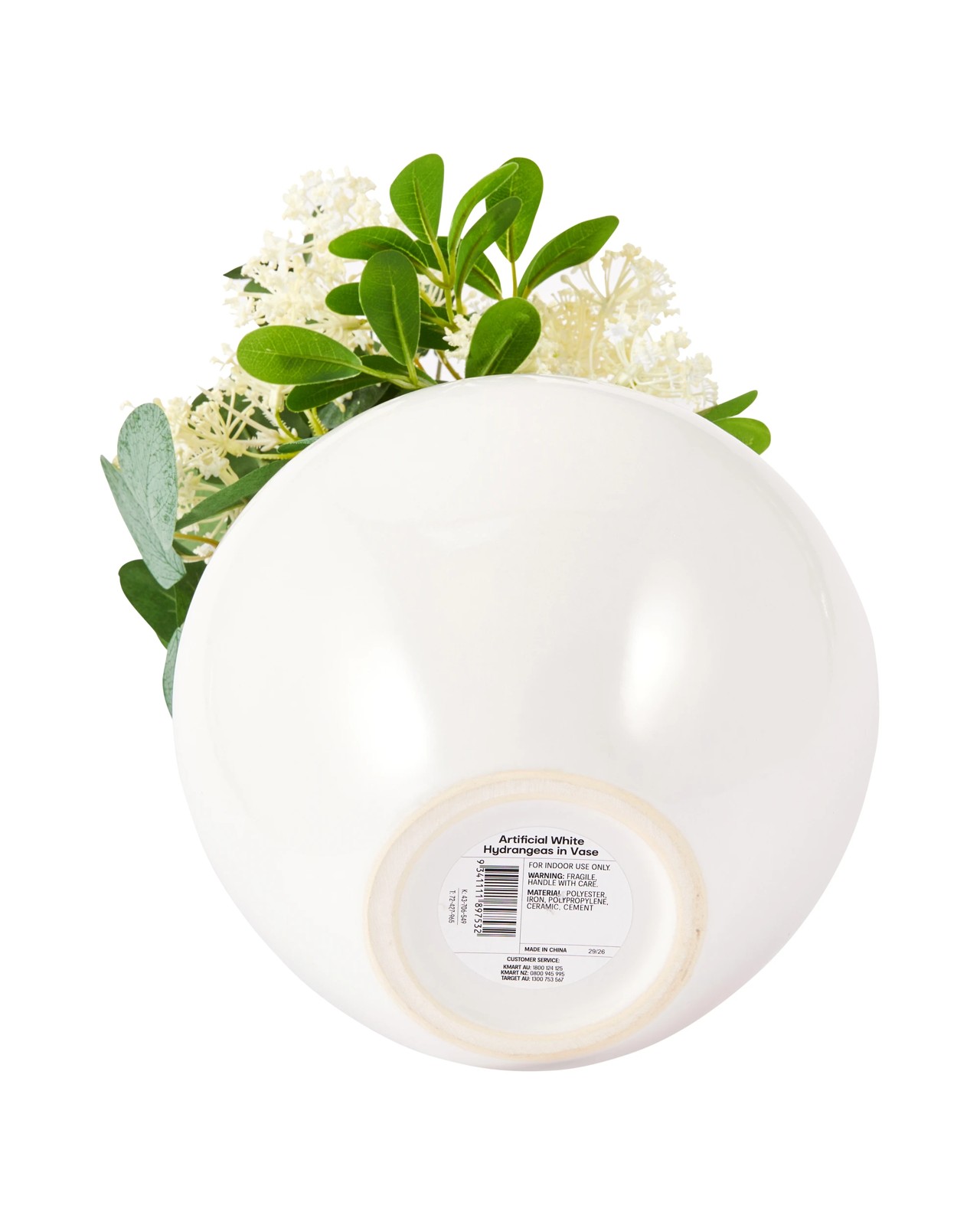 Anko Artificial White Hydrangeas In Vase 3 of 3