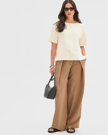 Preview Short Sleeve Crepe Knit T-Shirt