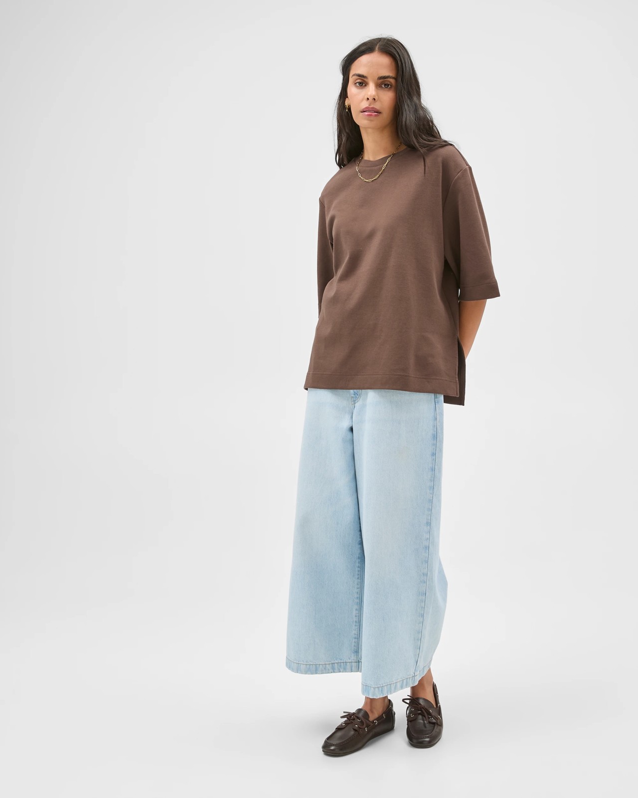 Australian Cotton Blend Oversized T-Shirt - Coffee Bean 2 of 5