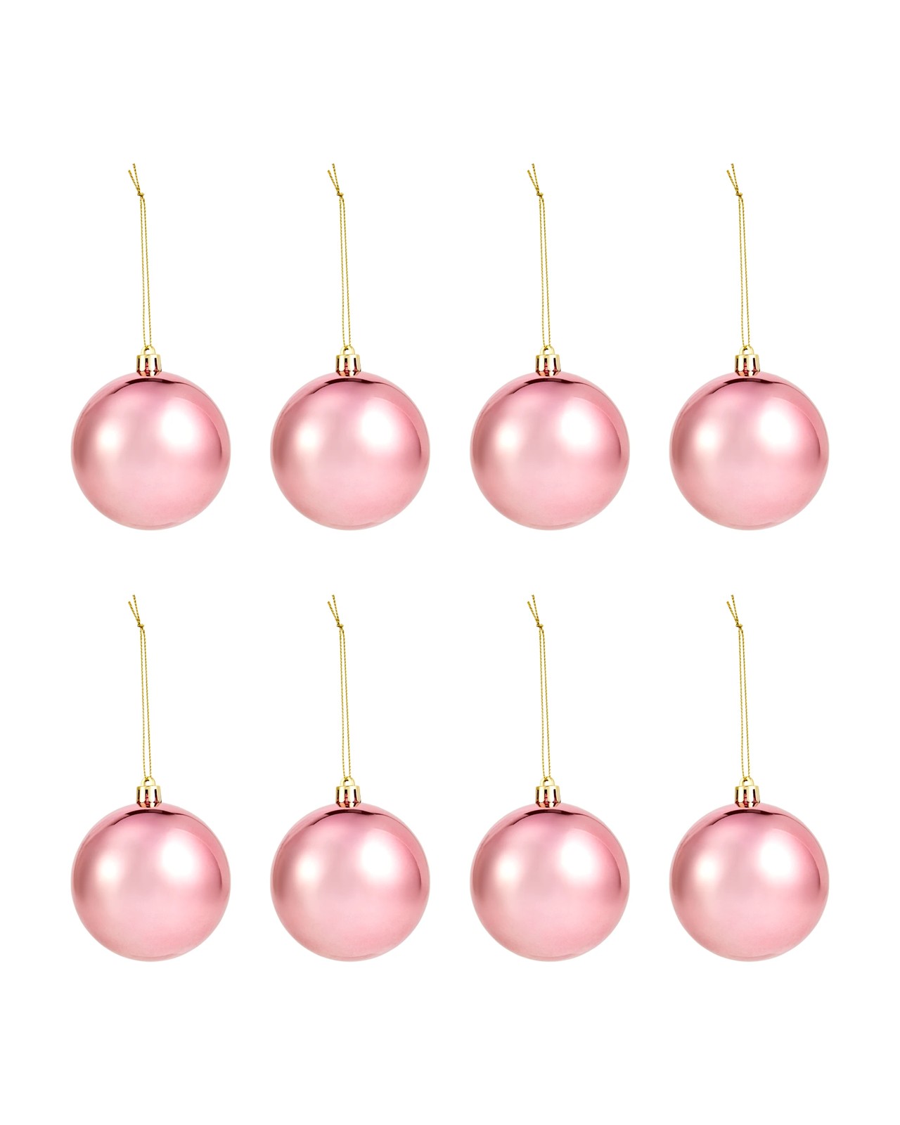 Anko 8 Pack 8cm Pink Baubles 2 of 5