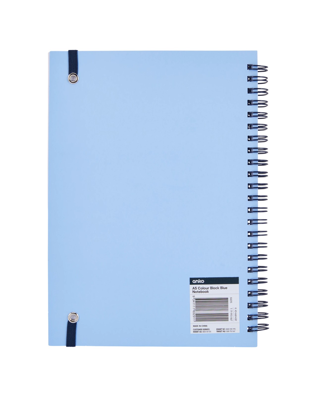 Anko A5 Colour BlockÂ Blue Notebook 4 of 4
