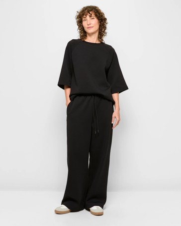 Australian Cotton Blend Wide Leg Interlock Pants
