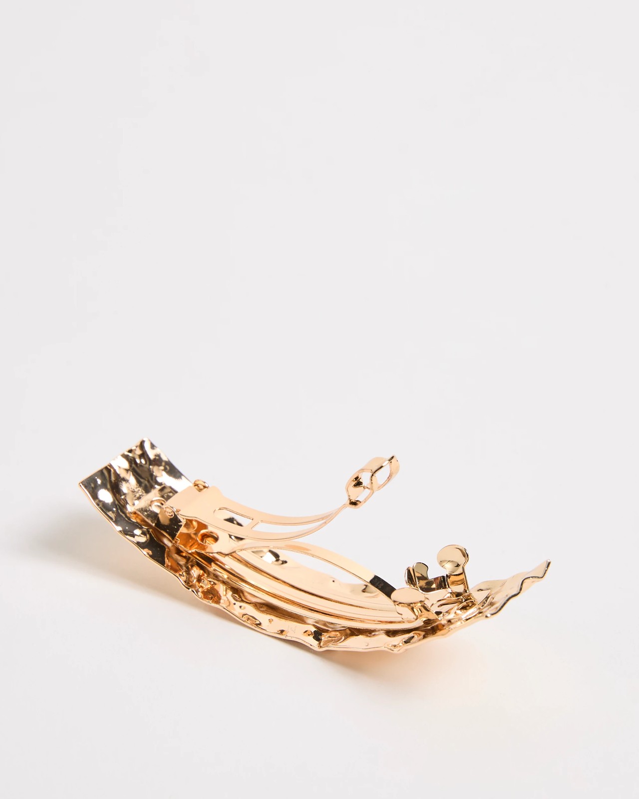 Large Hammered Barrette Clip - Gold-tone 2 of 2