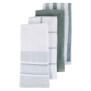 Anko 4 Pack Green Linear Terry Tea Towels