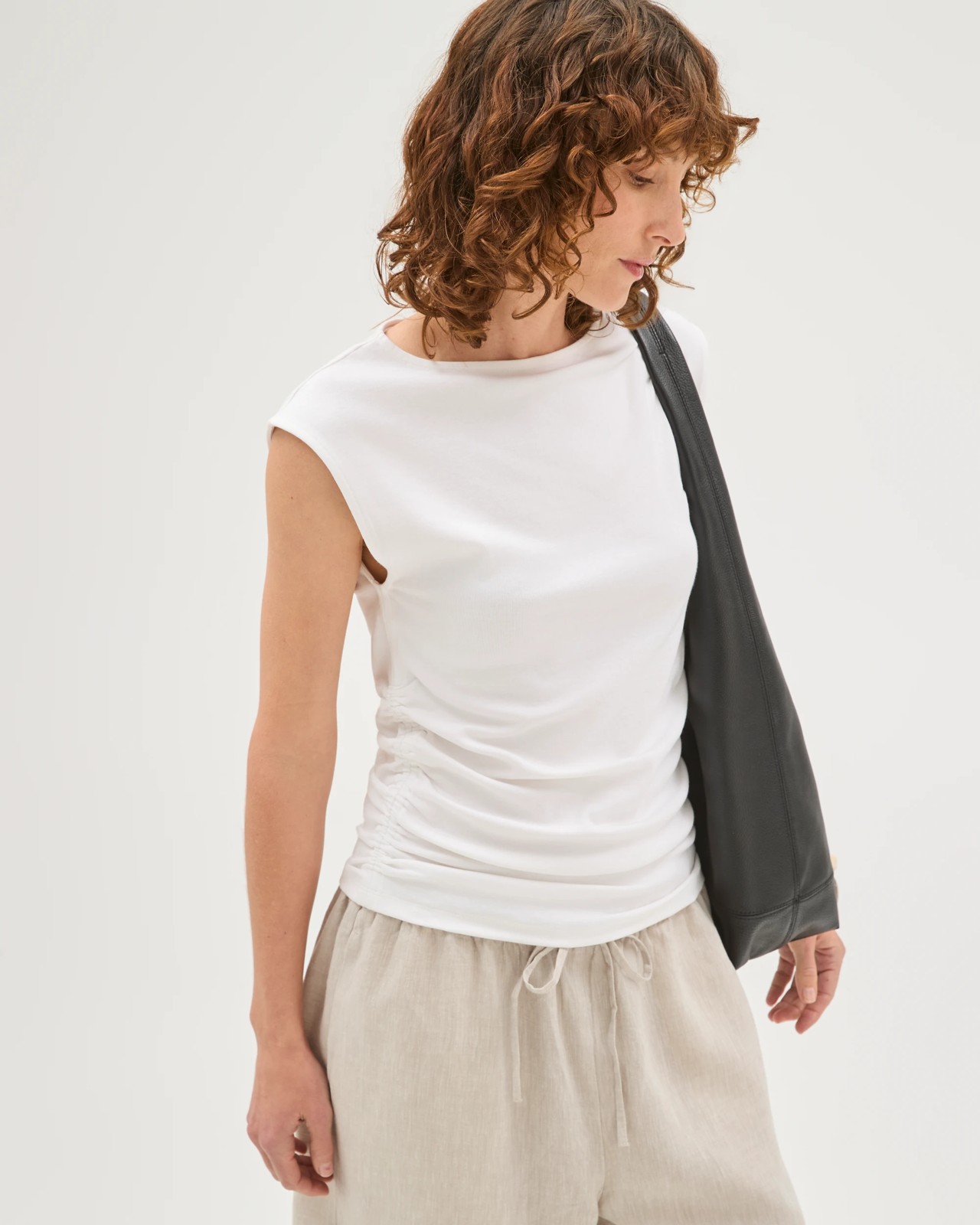 Gathered Waist T-Shirt - Brilliant White 3 of 6