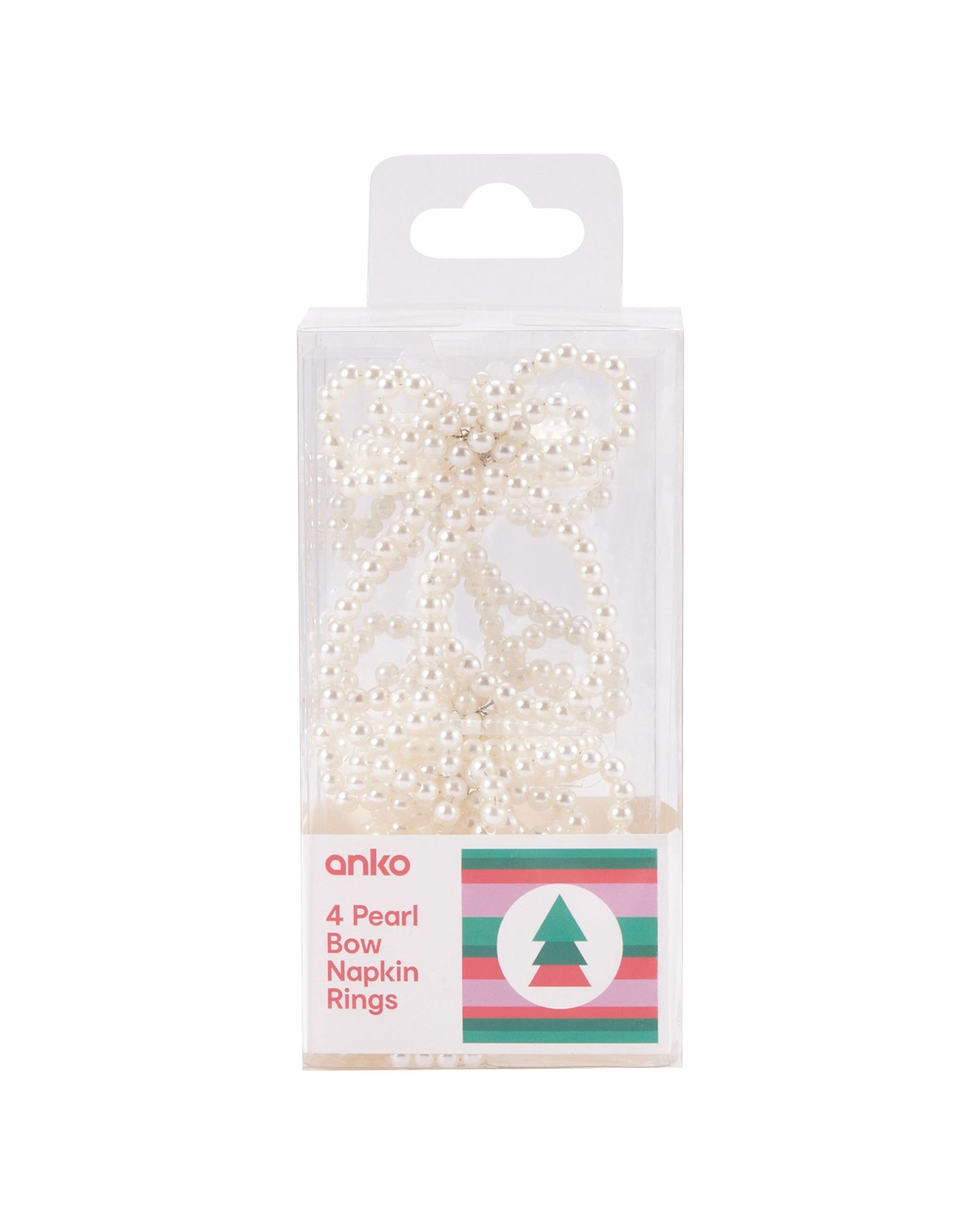 Anko 4 Pack Faux Pearl Bow Napkin Rings 5 of 5