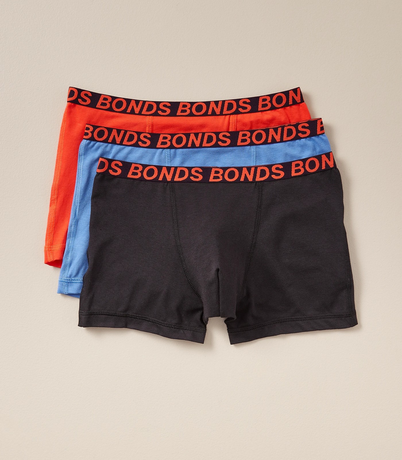 3 Pack Bonds Boys Sports Trunks - Multi