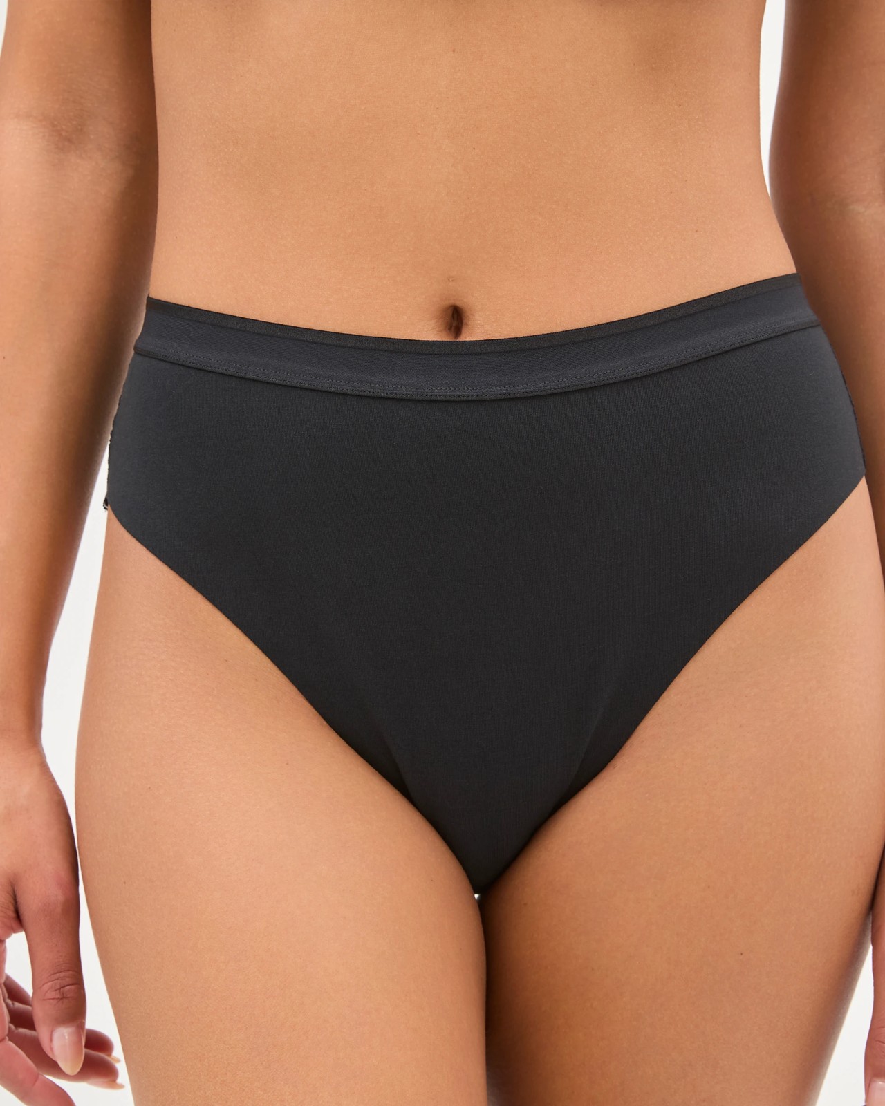 Australian Cotton Blend 2 Pack Luna Lace Light Shaping High Cut Briefs - Black 2 of 4