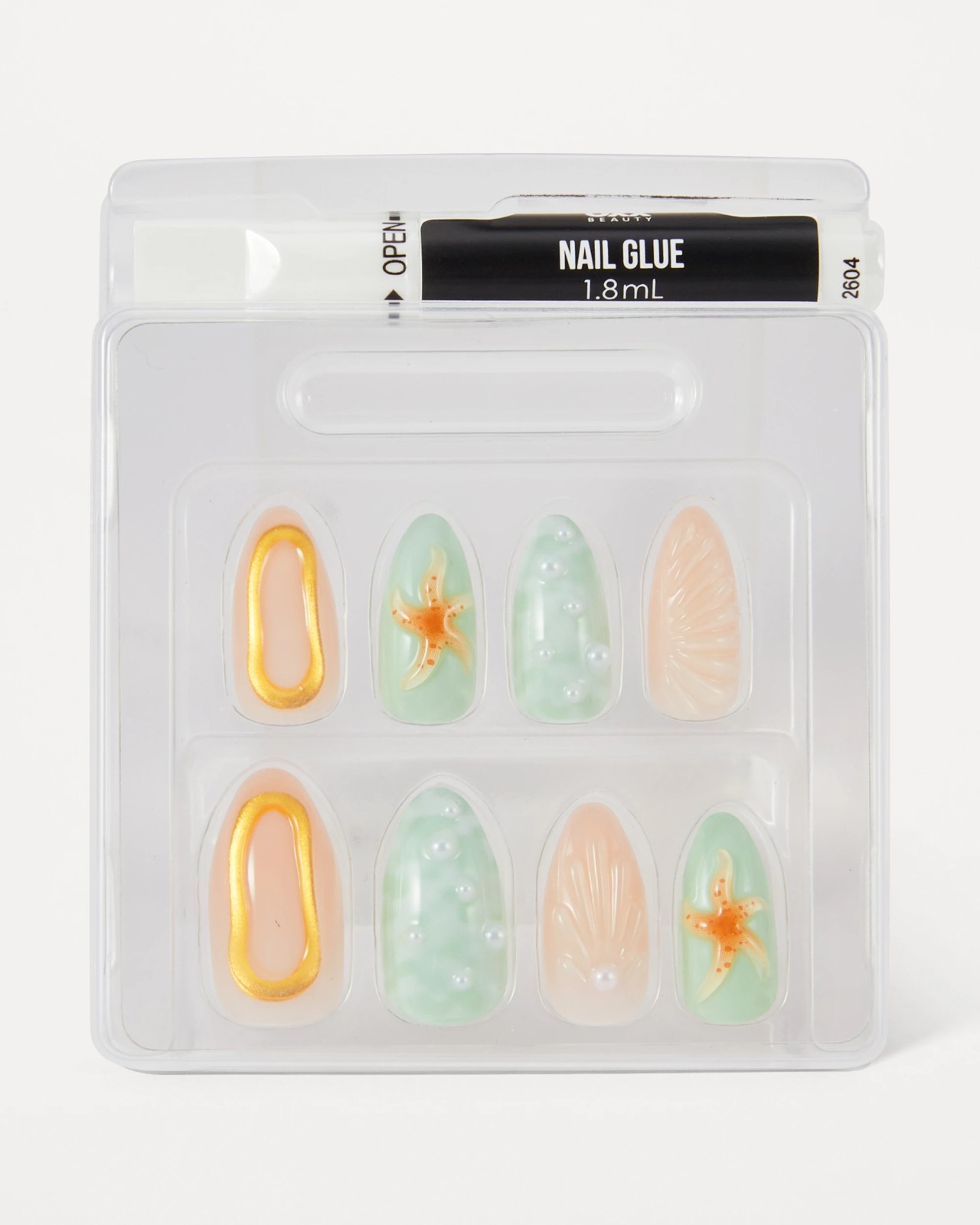 OXX Beauty 24 Pack Artificial Nails with Adhesive, Stiletto Shape - 3D Mermaid 3 of 4