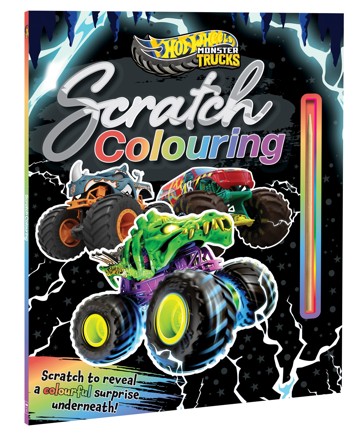 Hot Wheels Monster Trucks Scratch Colouring - Book