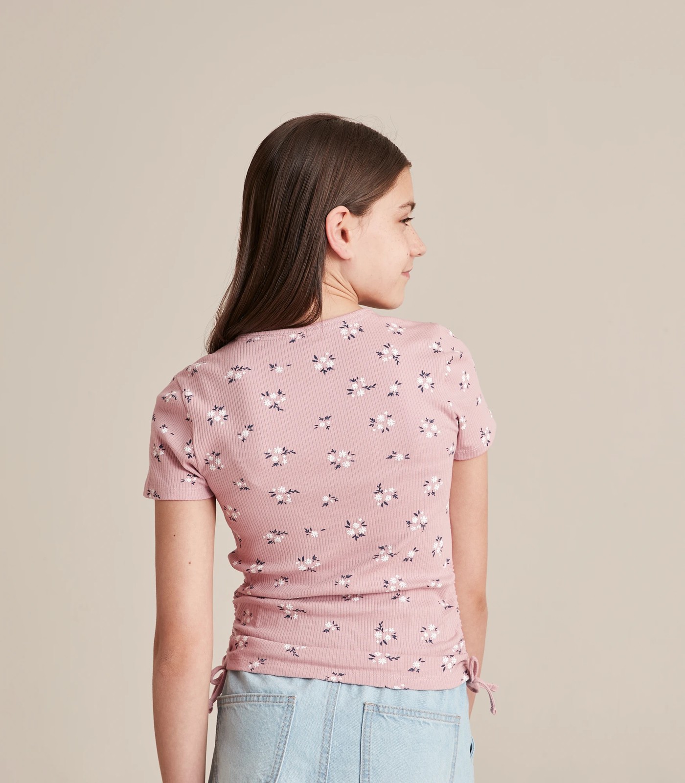 Side Tie Rib Knit T-shirt 2 of 5