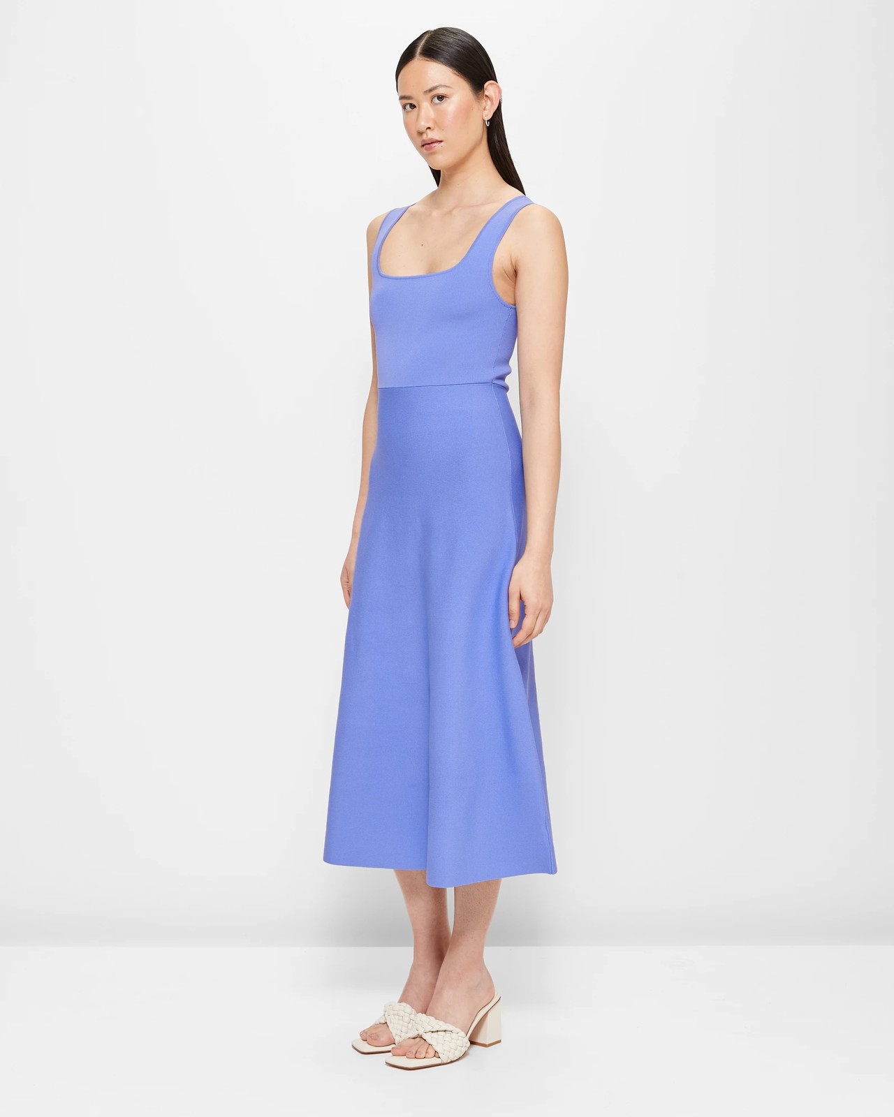 Crepe Knit Flare Dress - Preview 3 of 5