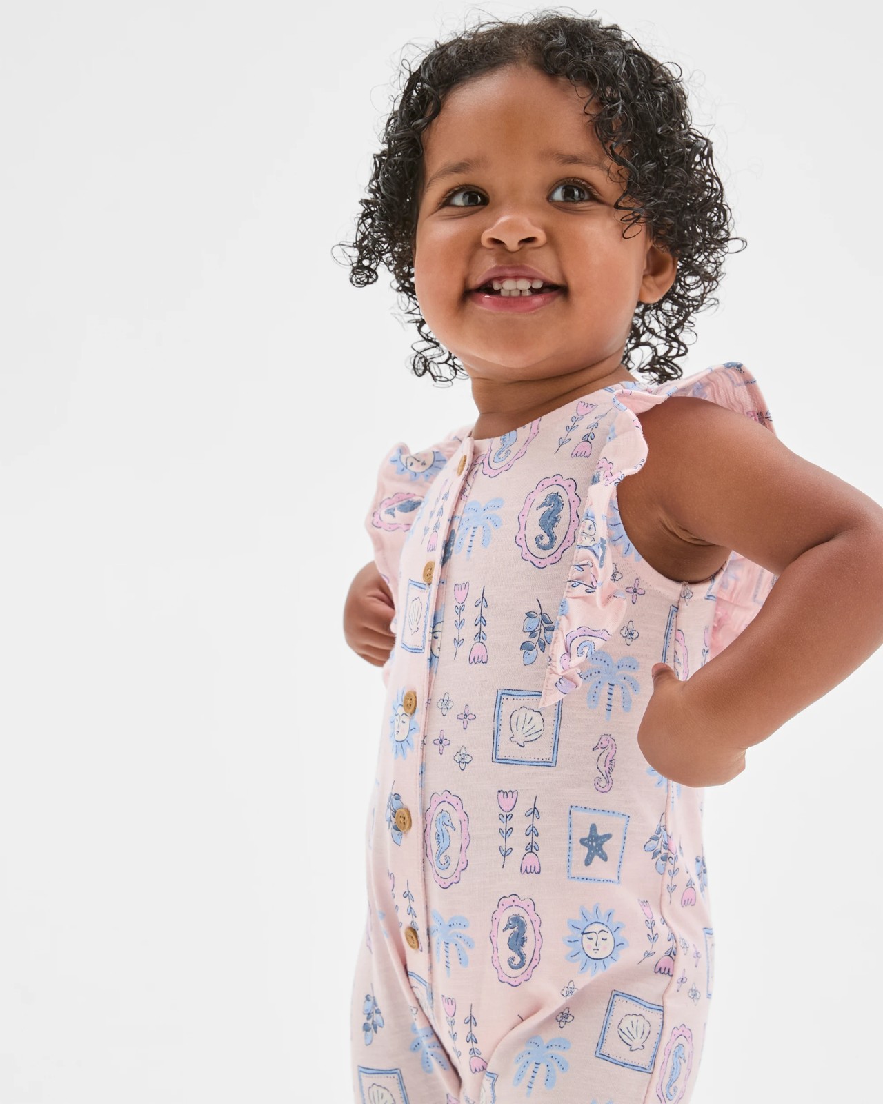 Baby Girls Organic Cotton Jersey Print Jumpsuit - Pink 2 of 5