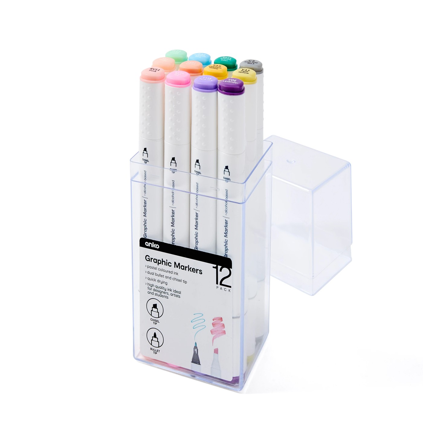 Dual Tip Graphic Markers, 12 Pack - Anko 2 of 6