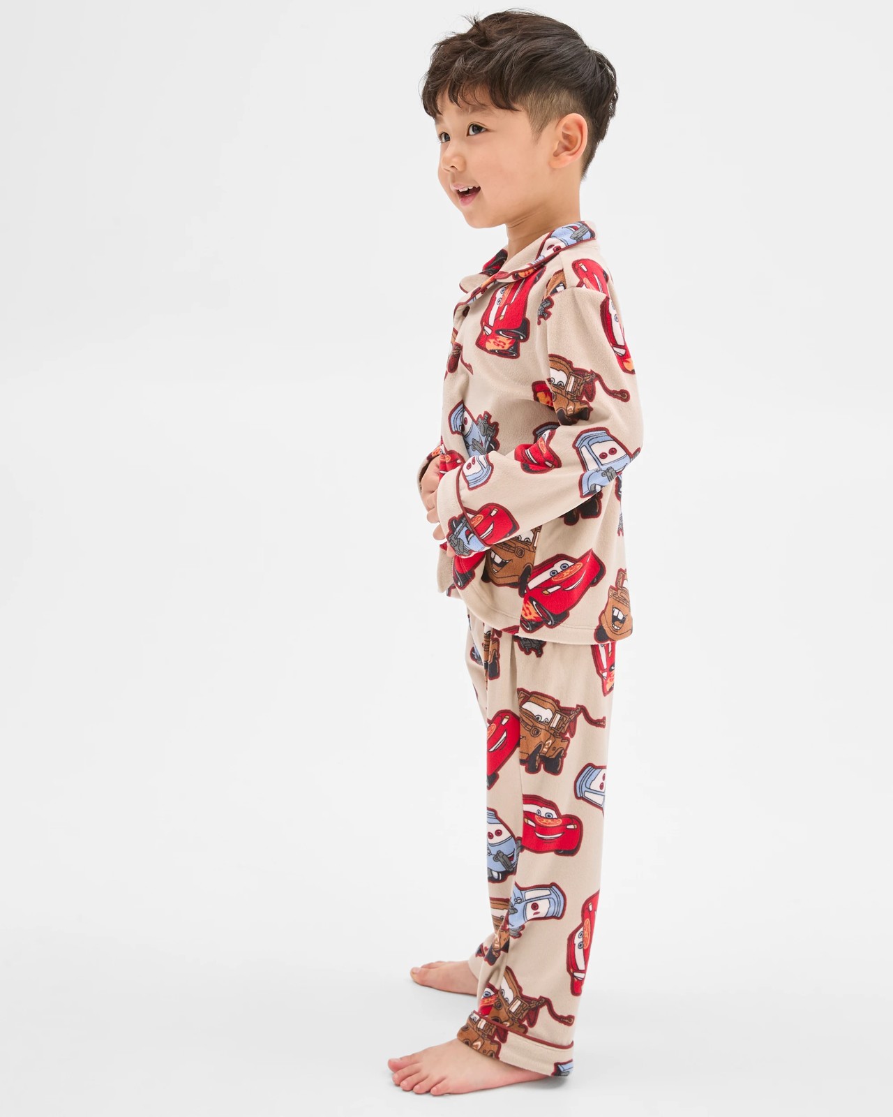 Disney Cars Younger Boys Button Through Fleece Pyjama Set 2 of 5