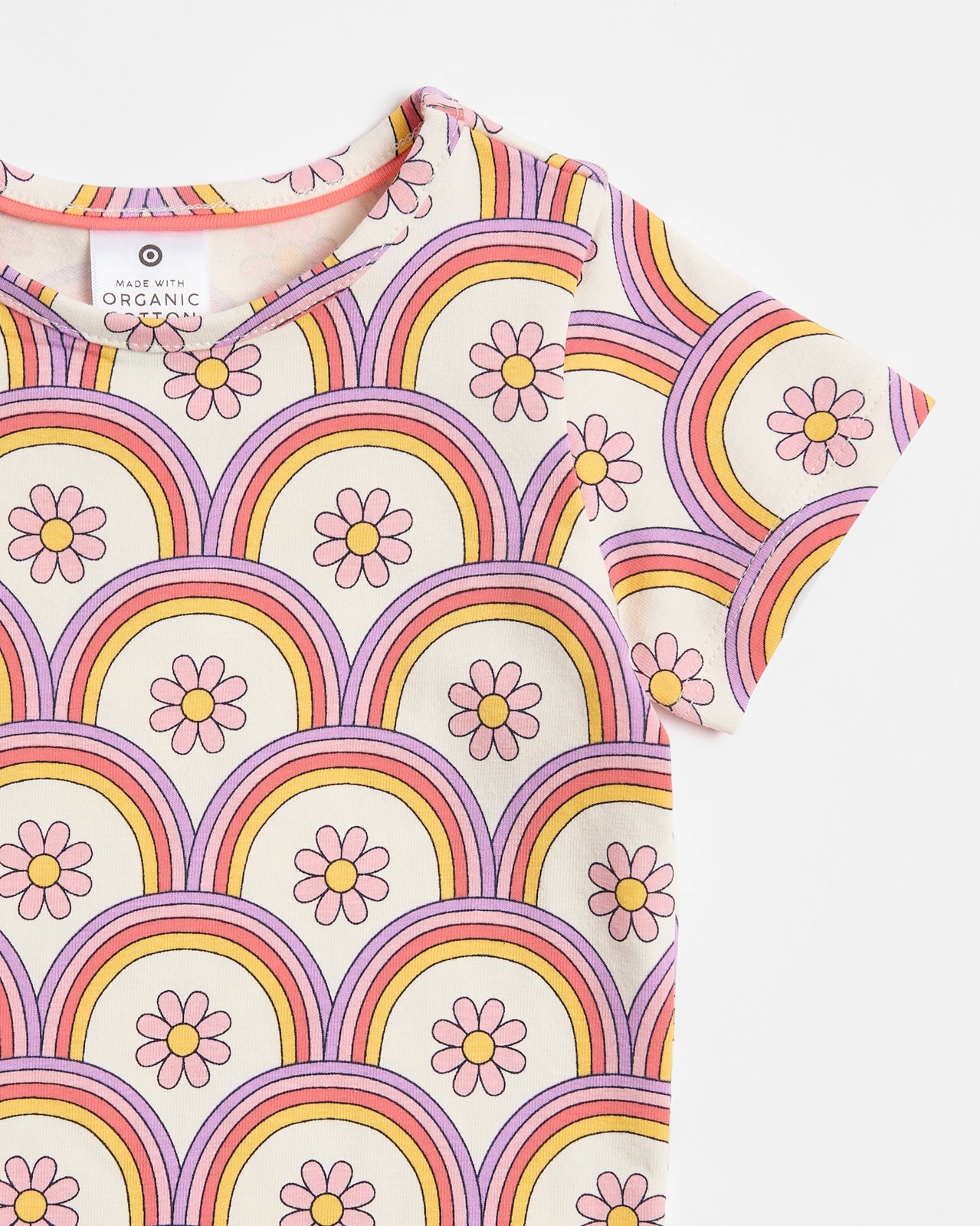 Baby Organic Cotton T-shirt - Rainbow Flowers 2 of 3