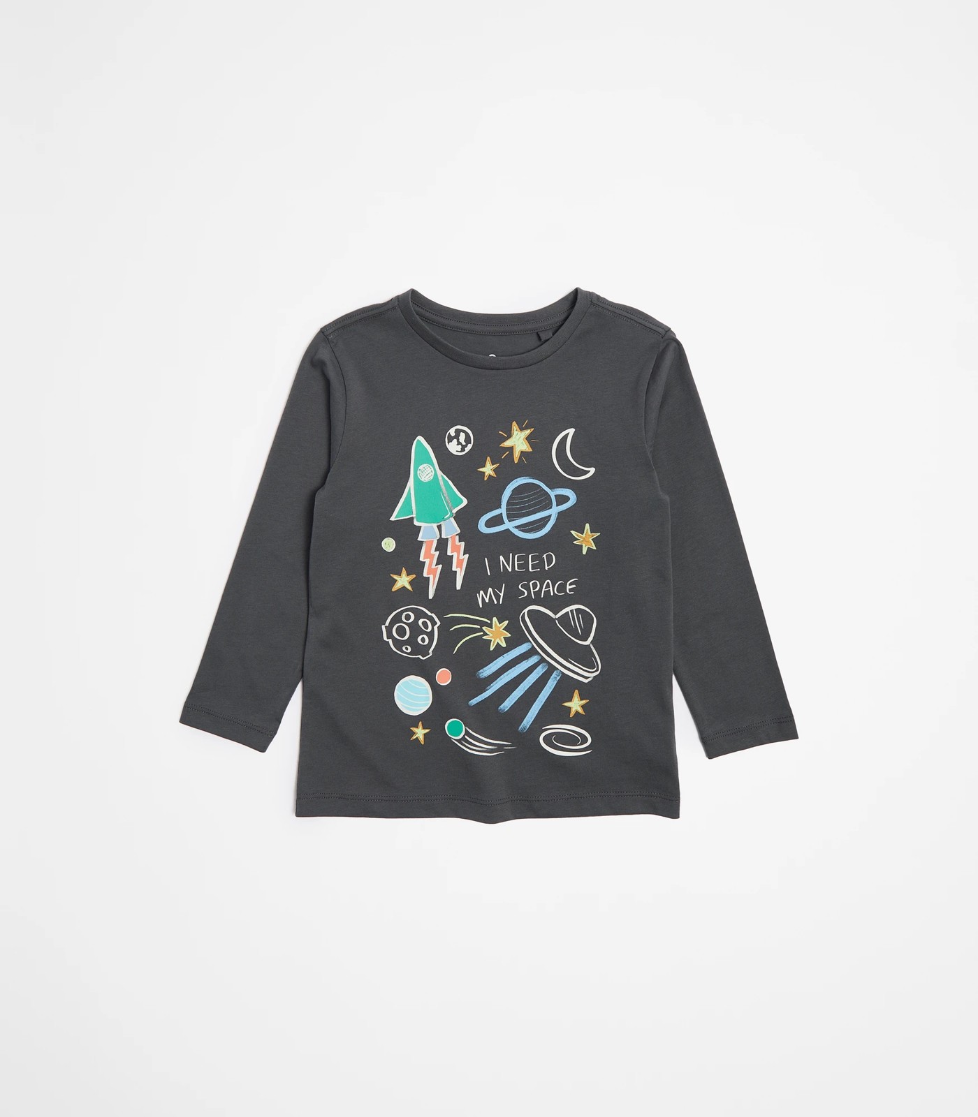 Organic Cotton Long Sleeve Top - Charcoal | Target Australia