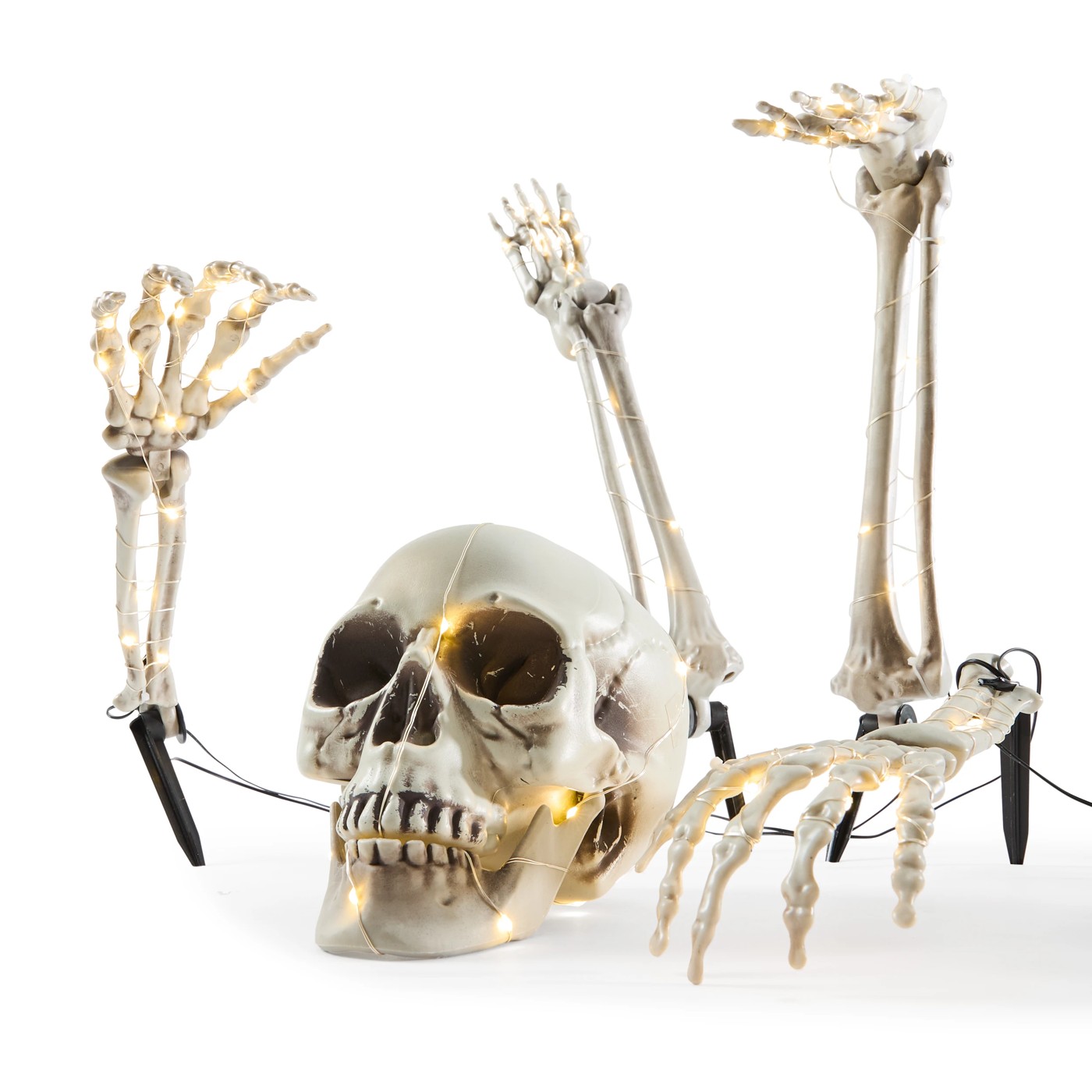Anko Battery Operated LED Light Up Poseable Skeleton Stakes 3 of 6