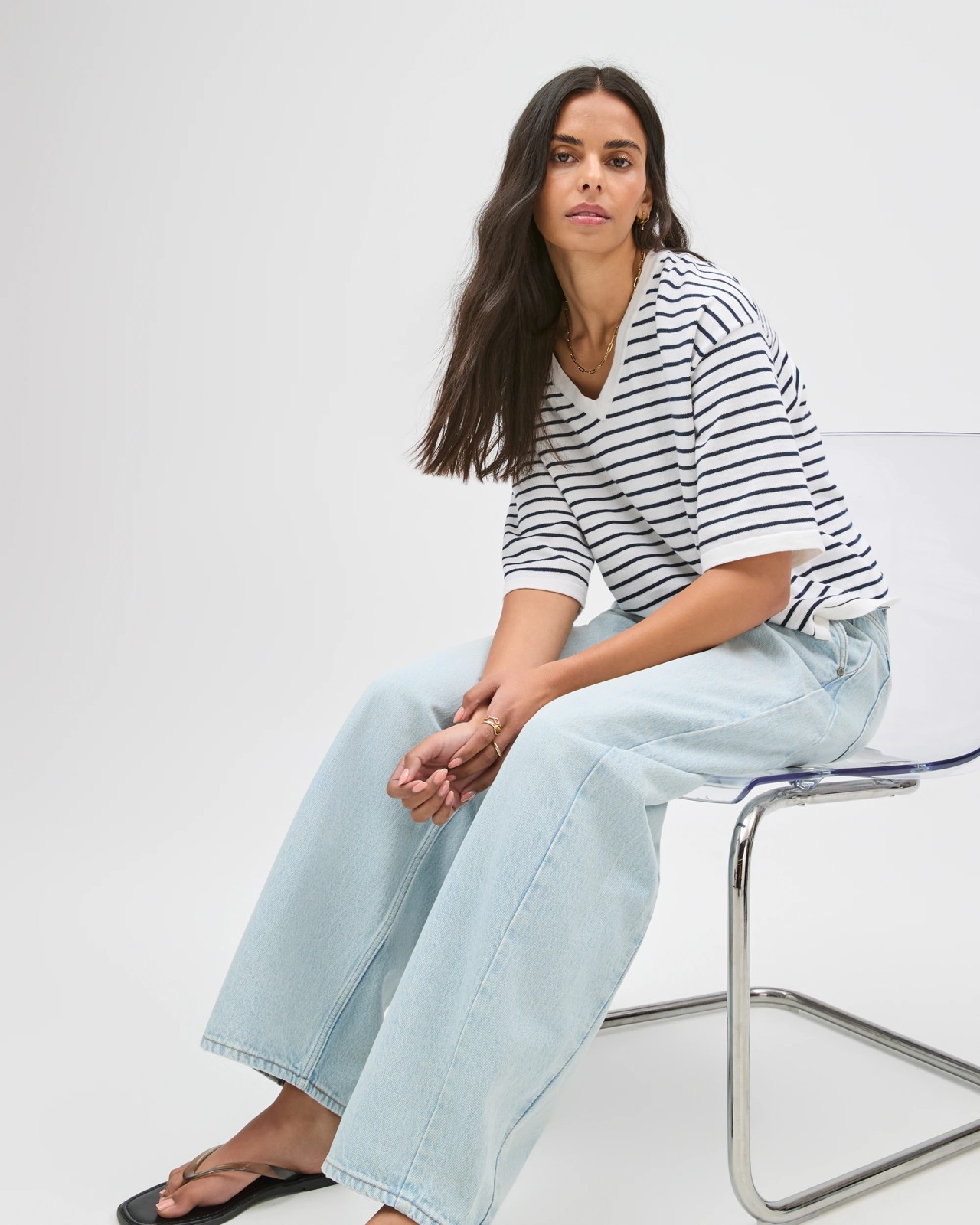 Barrel Leg Full Length Denim Jeans 3 of 6