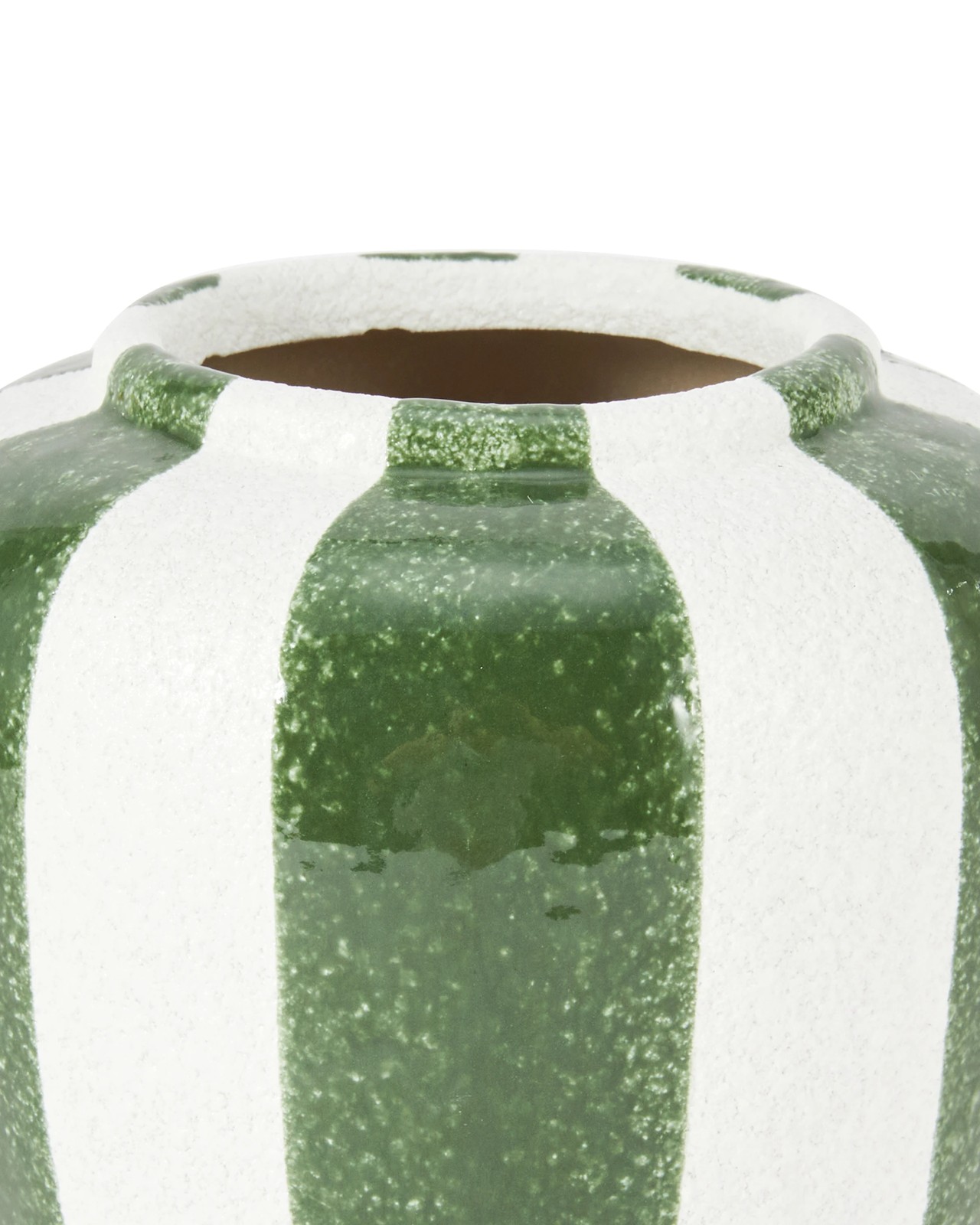 Anko Green Wide Stripe Ceramic Vase 4 of 5