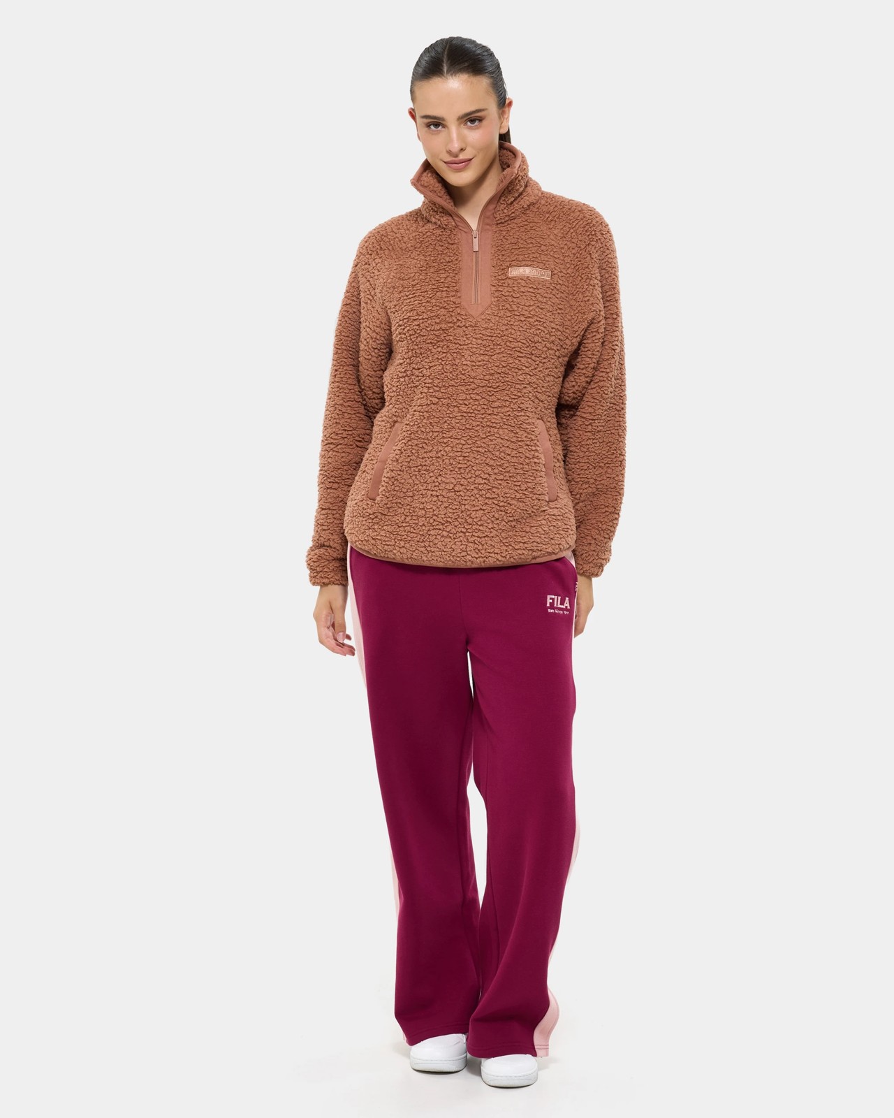 Fila Hallie Quarter Zip Teddy Fleece Top - Sheer 2 of 6