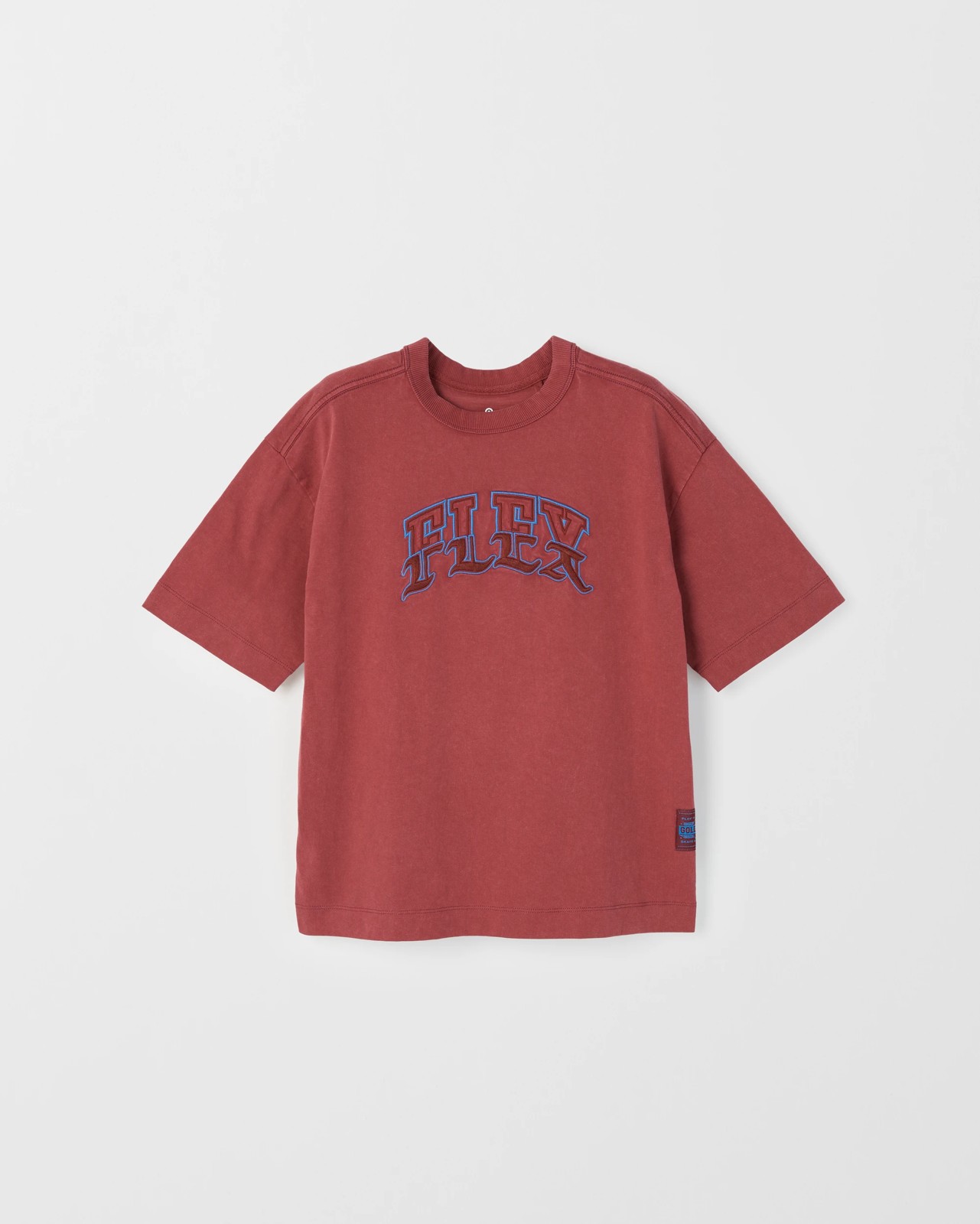 Australian Cotton Oversized Embroidered T-Shirt - Red 5 of 6