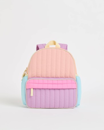 Colour Block Quilted Backpack