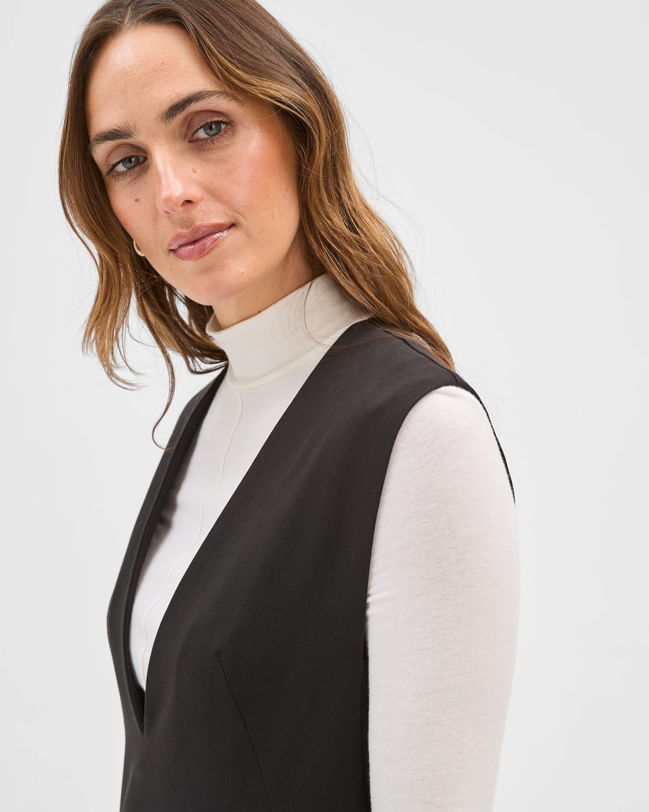 Preview Deep V-Neck Column Midi Dress 4 of 5