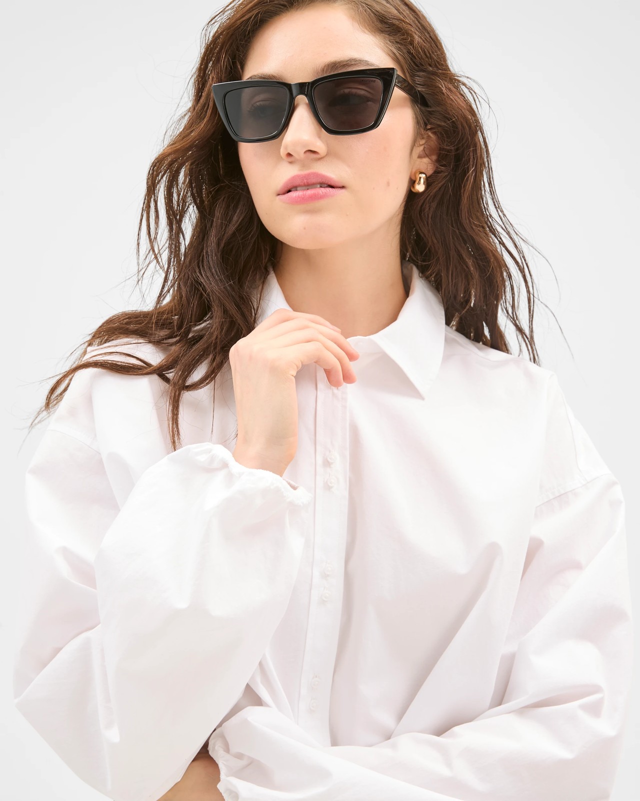 Lily Loves Australian Cotton Cropped Bubble Shirt - White 4 of 6