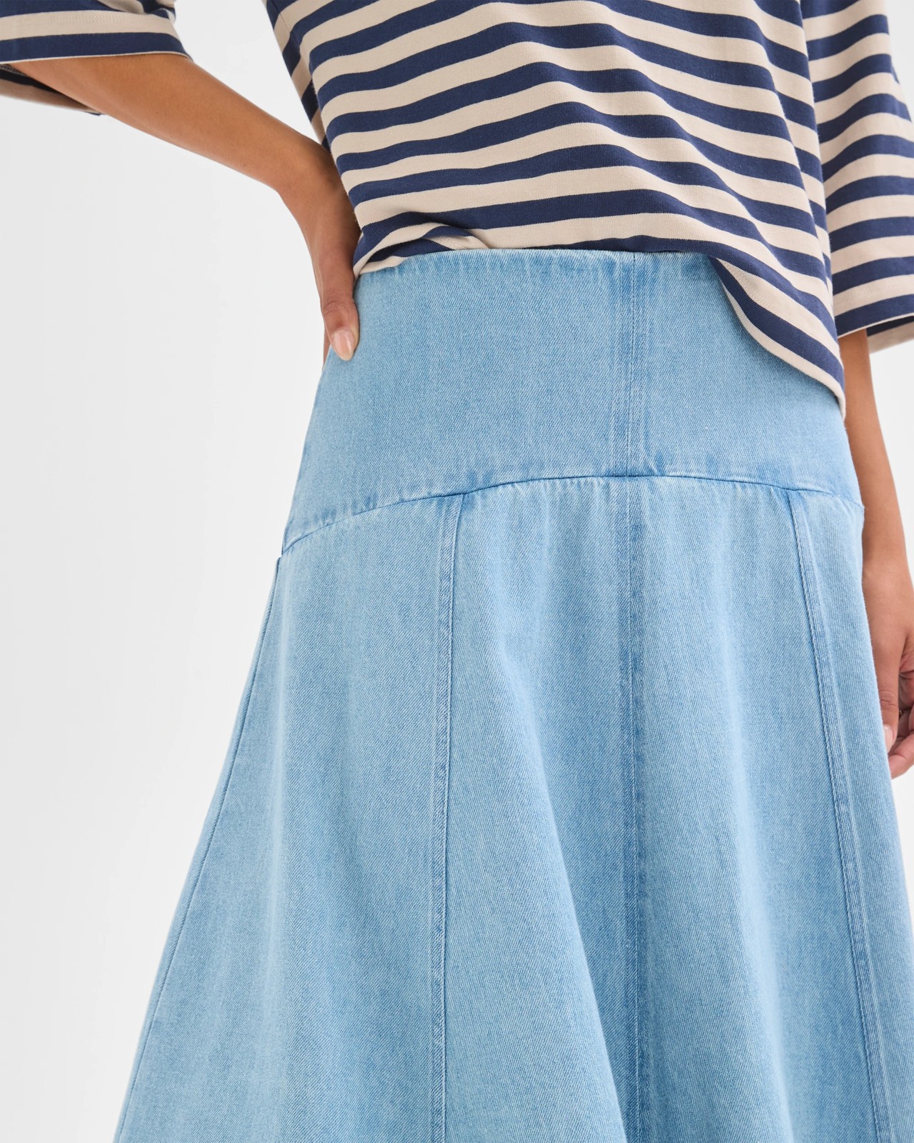 Panelled Denim Maxi Skirt 5 of 5
