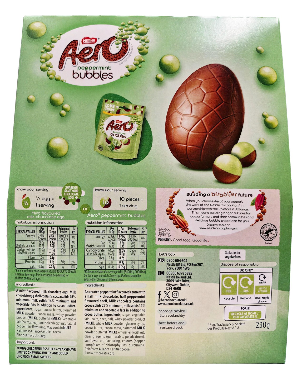 Nestle Aero Peppermint Bubbles 230g 2 of 2
