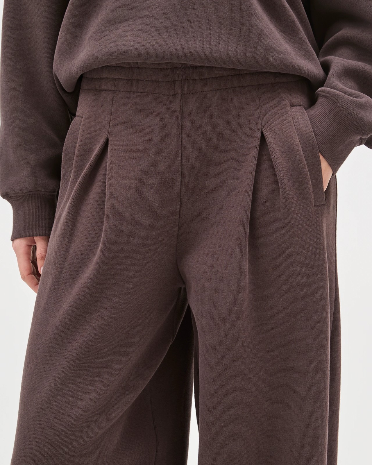 Active Australian Cotton Blend Sueded Rib Barrel Leg Pants - Cocoa 3 of 6