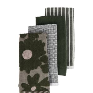 Anko 4 Pack Green Floral Terry Tea Towels product image