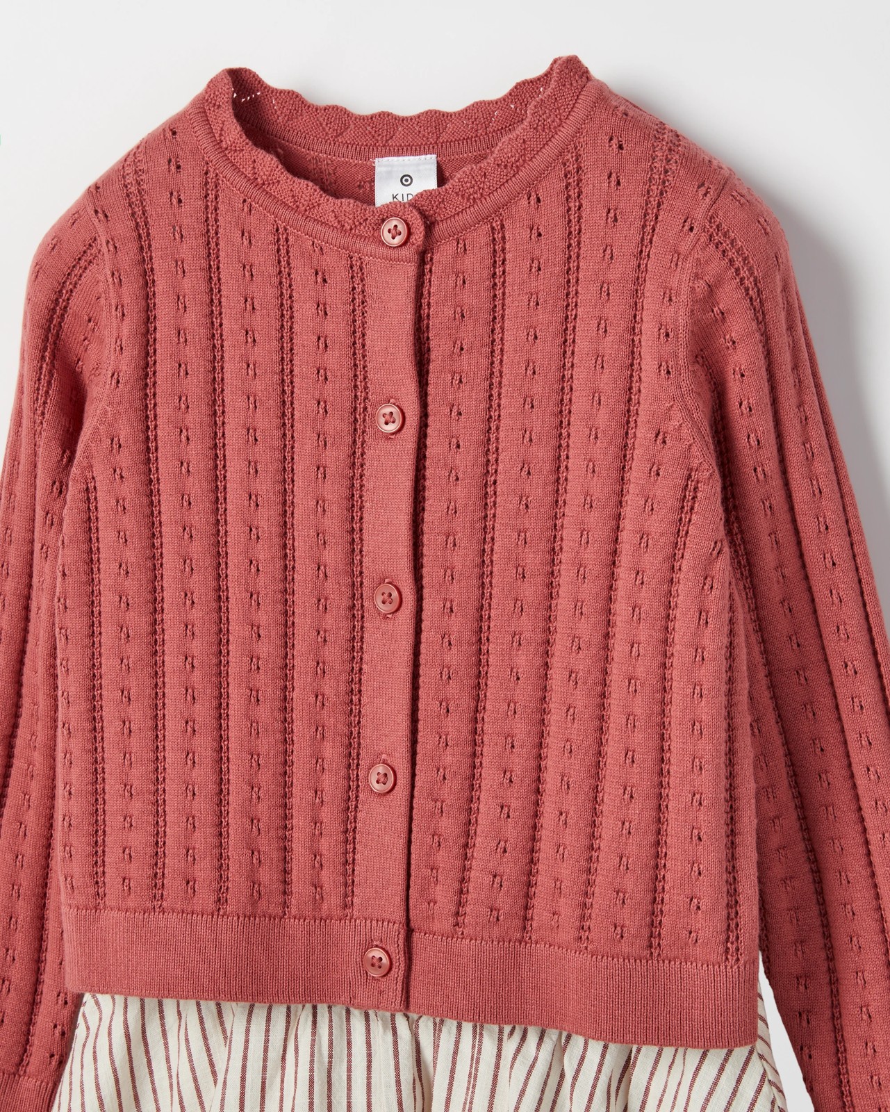 Australian Cotton Knit Cardigan and Skirt Set - Red 5 of 5