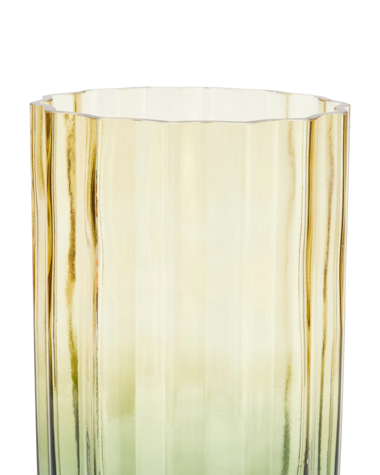 Anko Green Wavy Ombre Glass Vase 4 of 5
