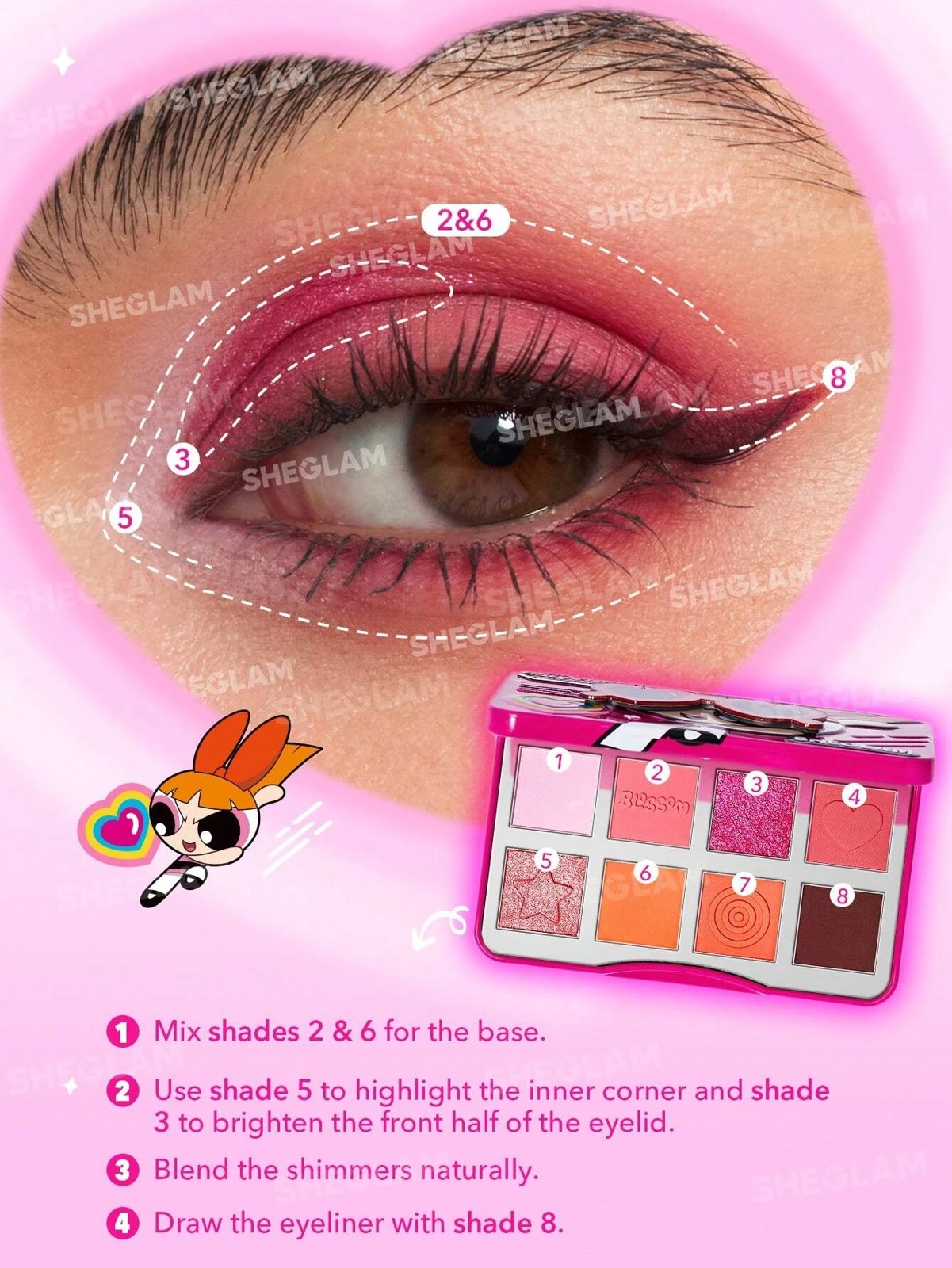 The Powerpuff Girls x SHEGLAM The Professor's Girls Eyeshadow Palette - The Leader 5 of 5