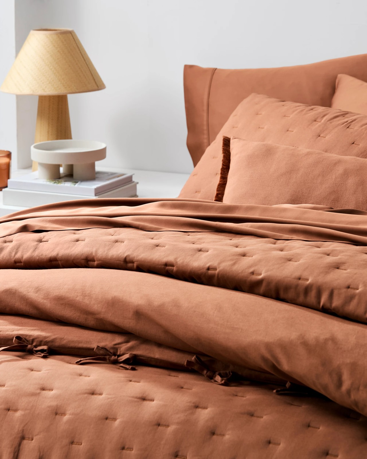 Laynie Linen/Cotton Coverlet Set - Rust  5 of 6