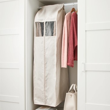 Linen Look Garment Bag with Window - Anko