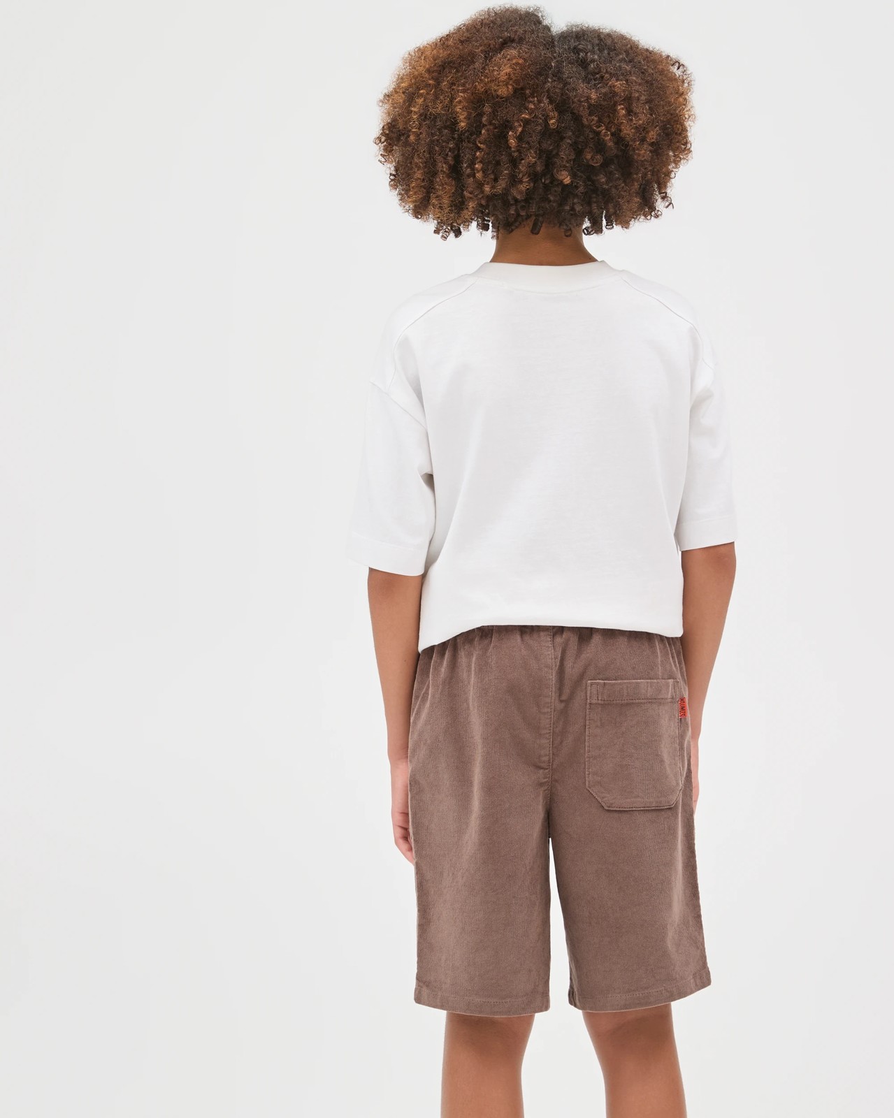 Cotton Elastic Waistband Corduroy Shorts - Brown 4 of 6