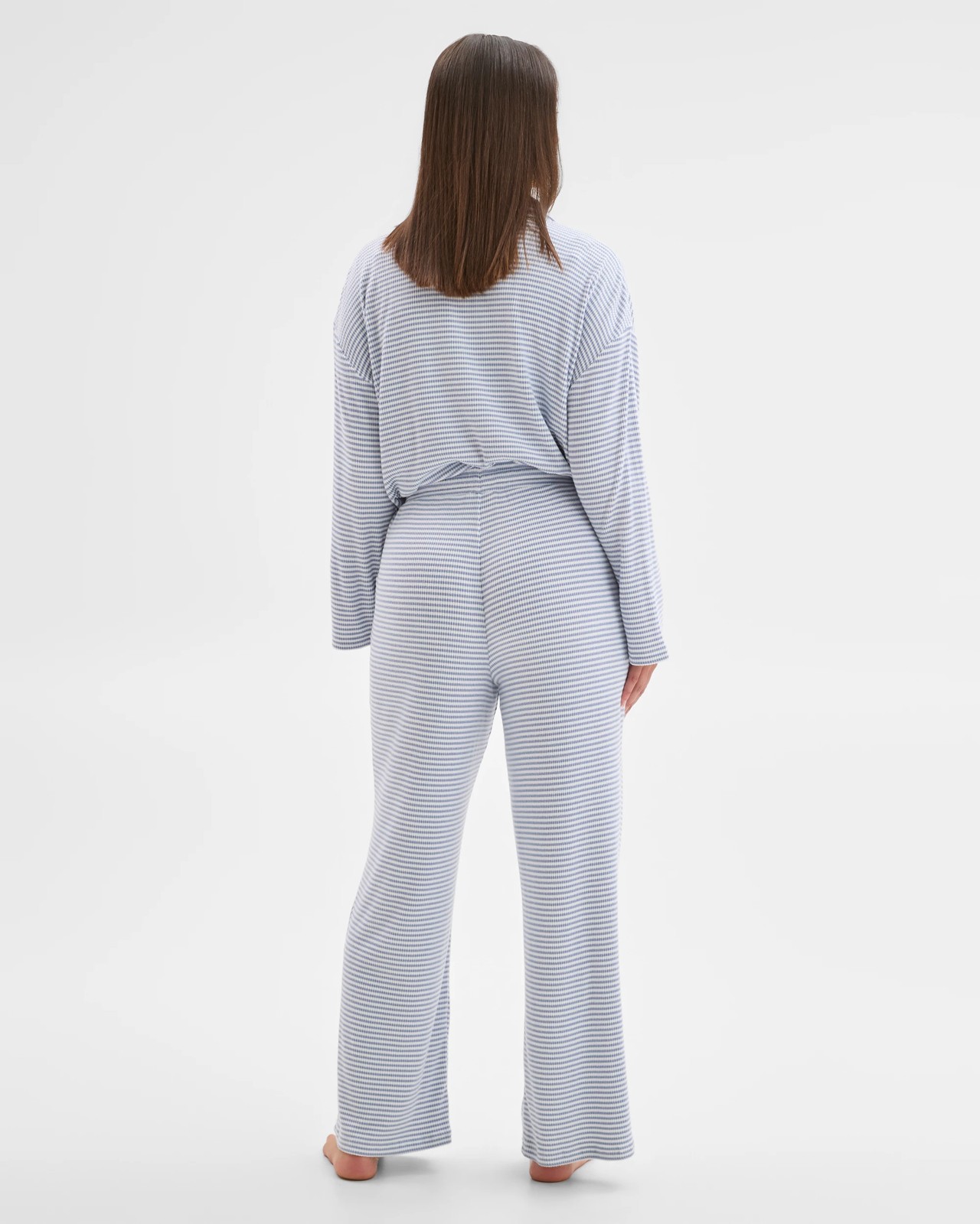 Cosy Rib Wide Leg Pants - Blue 6 of 6