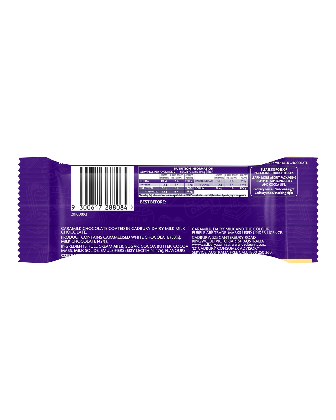 Cadbury Twirl Caramilk Chocolate Bar - 39g 2 of 2