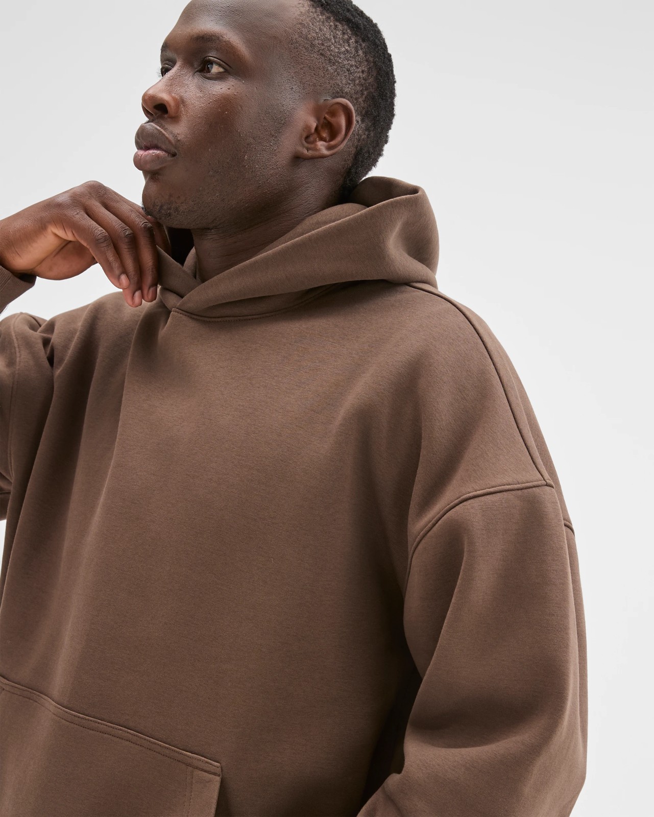 Commons Australian Cotton Blend Heavyweight Oversized Hoodie - Chocolate 2 of 5