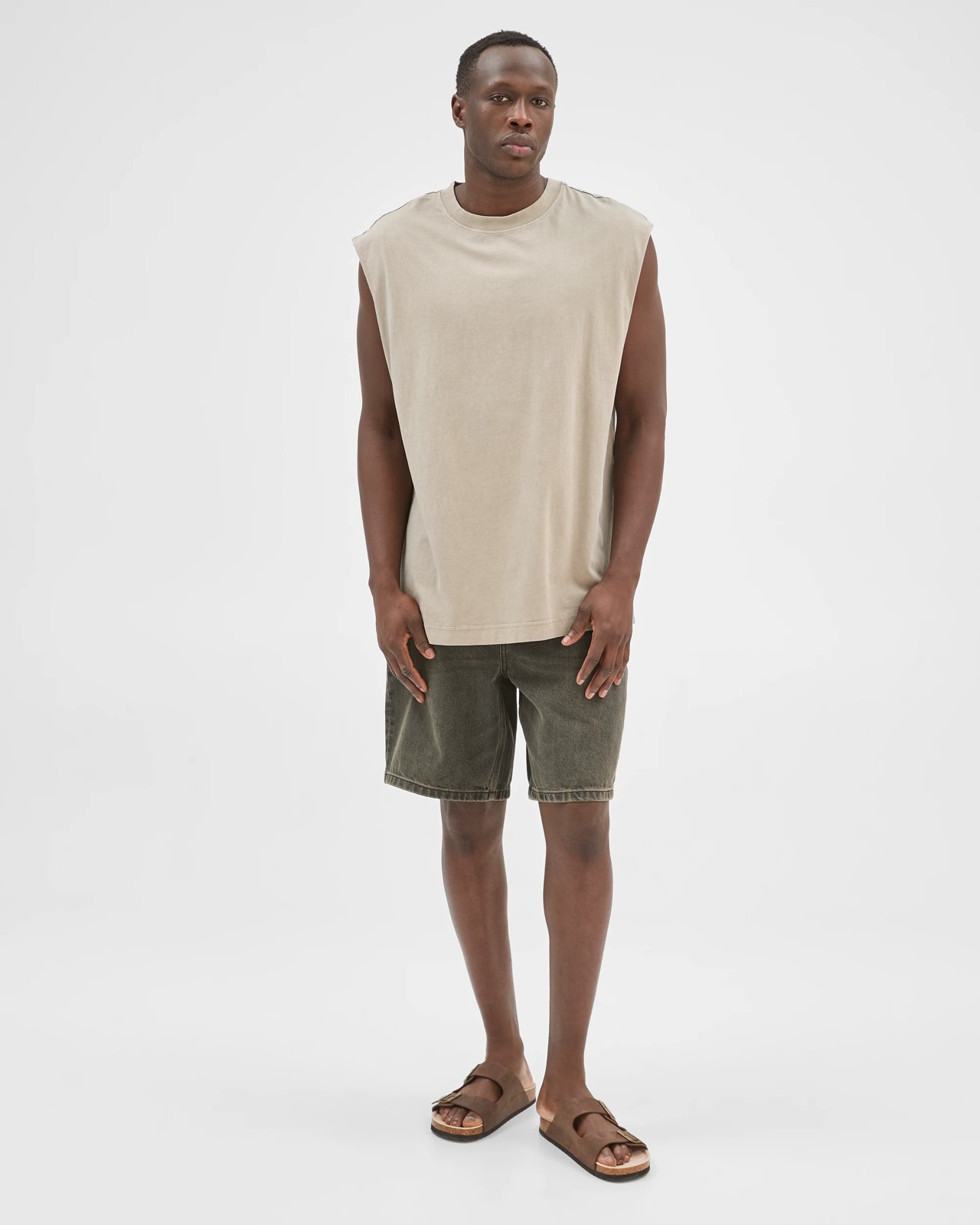 Commons Australian Cotton Heavyweight Muscle Tank Top - Elephant Grey 2 of 5