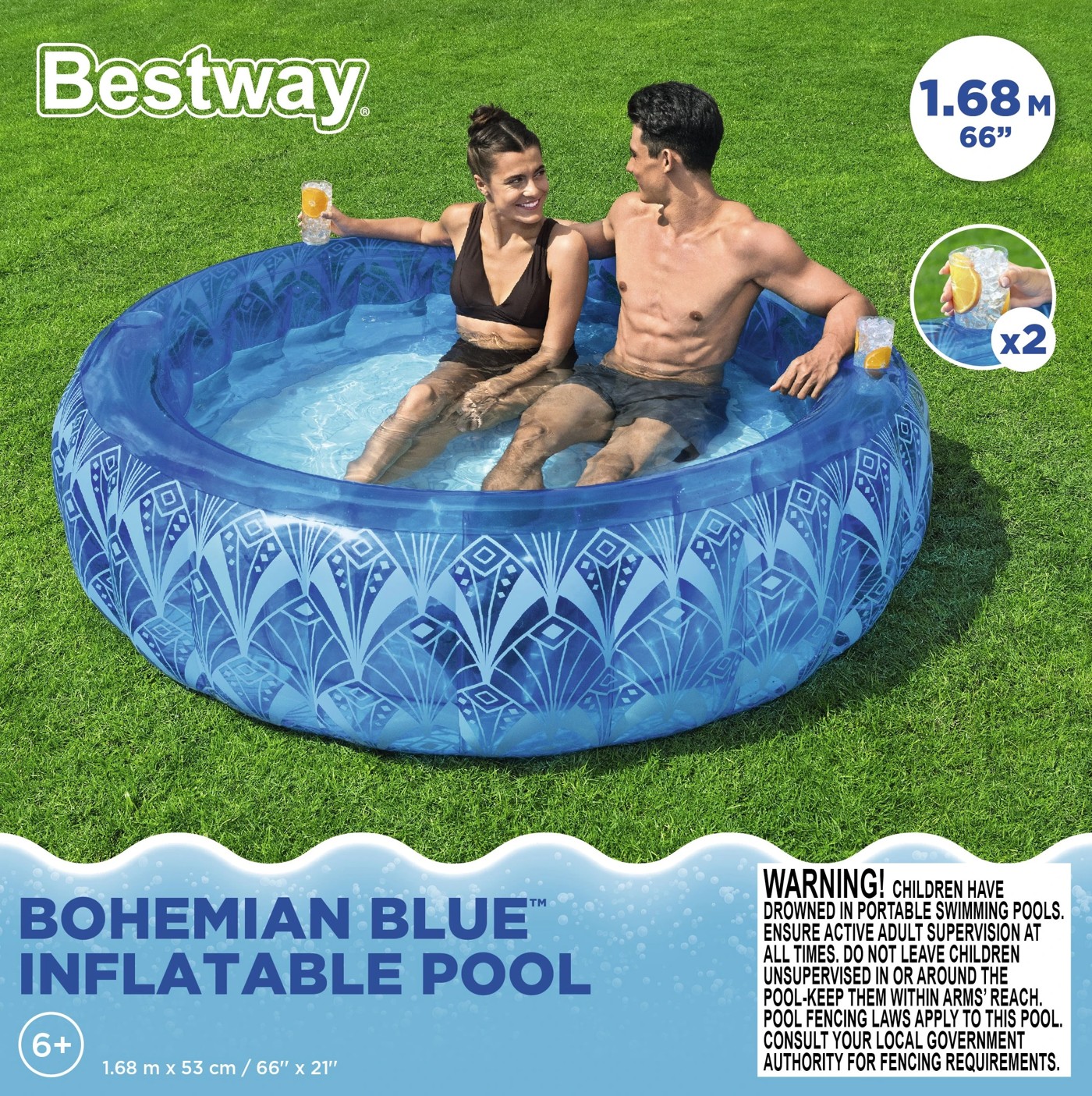 Bestway Bohemian Blue Inflatable Pool 2 of 5