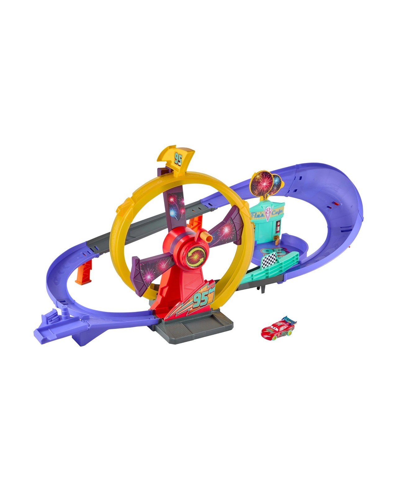 Disney And Pixar Cars Race To Celebrate Lightning Mcqueen Celebration Raceway Playset & Toy Car 4 of 5