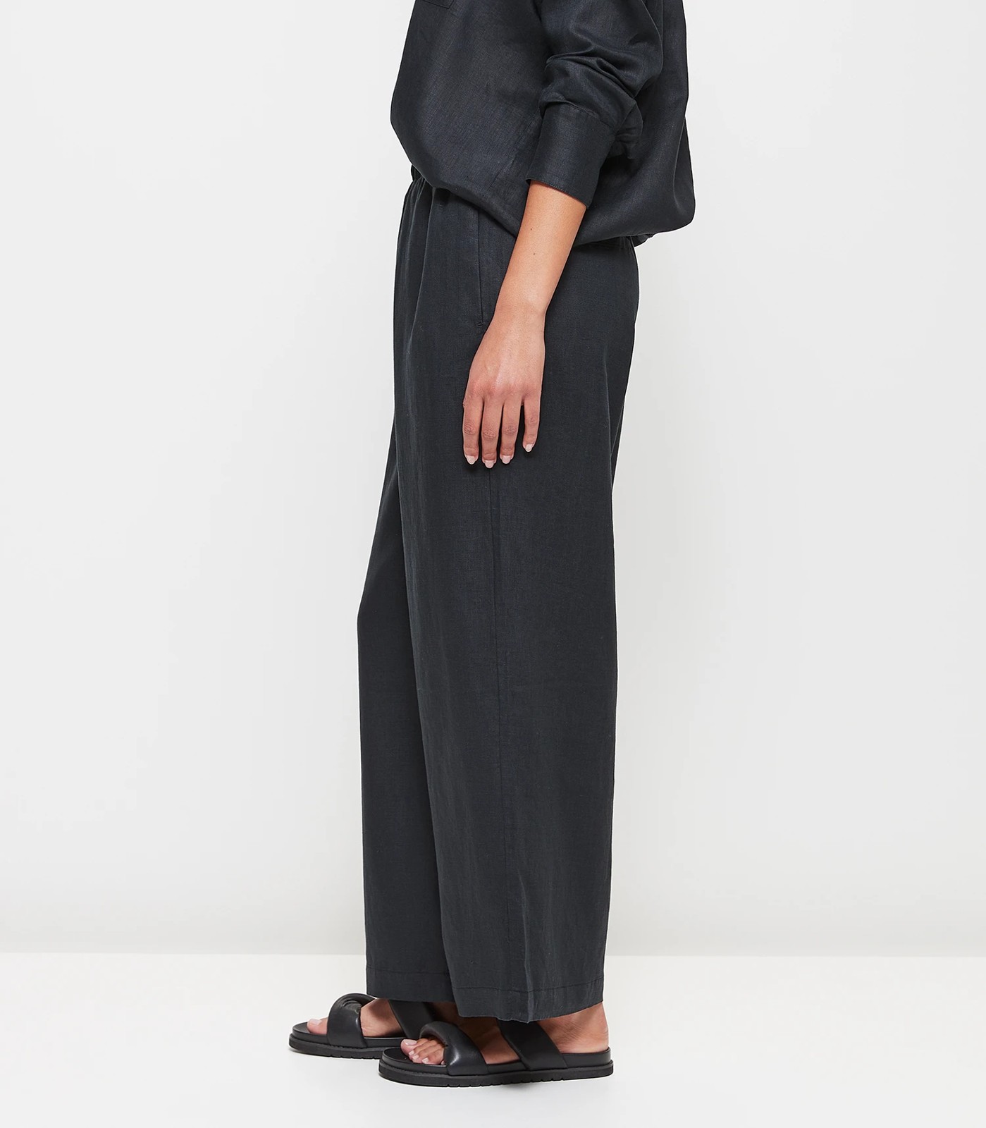 Wide leg pants, black linen pants, long pants, split pants, flared pan –  Ylistyle