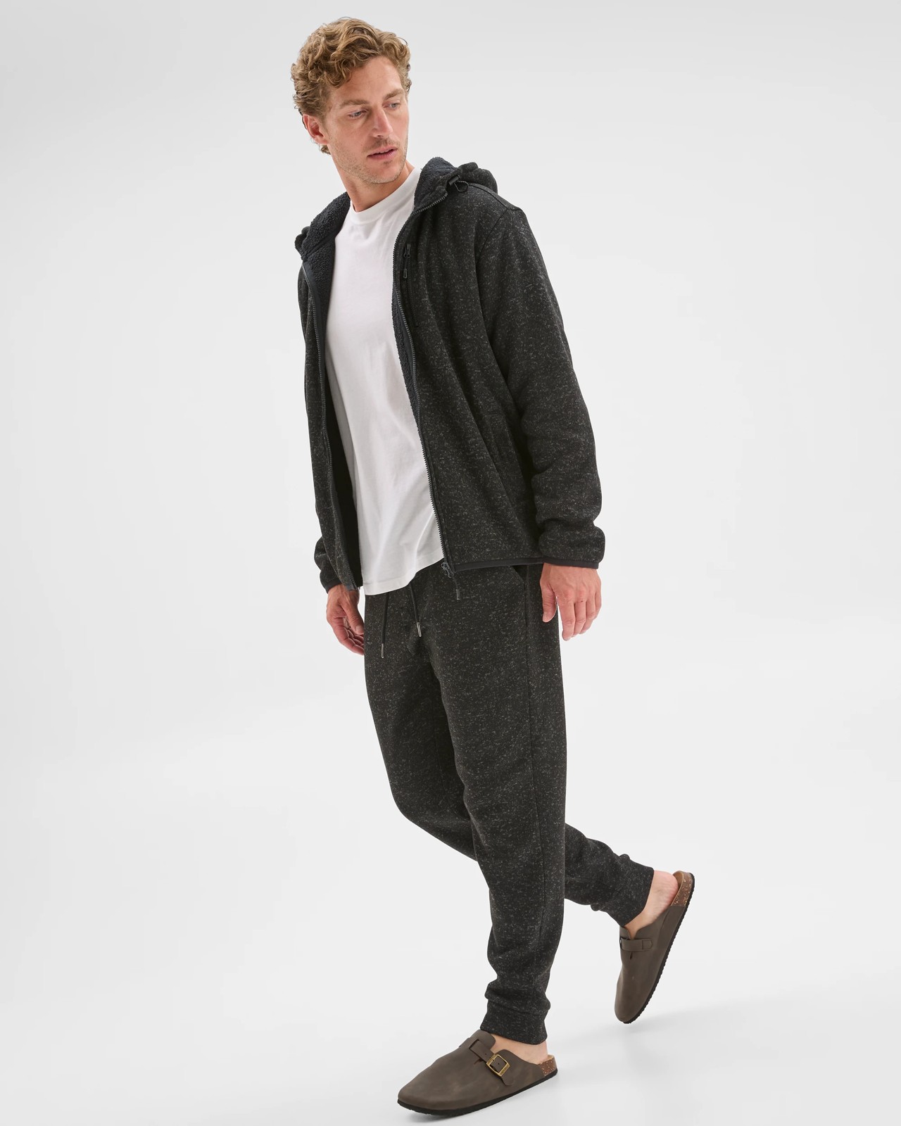 Cuffed Full Length Trackpants - Black Marle 4 of 6